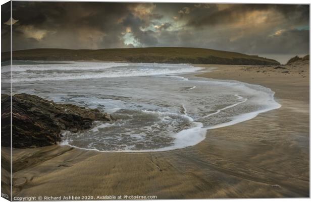 Stormy day at St Ninian's Isle Shetland Canvas Print by Richard Ashbee