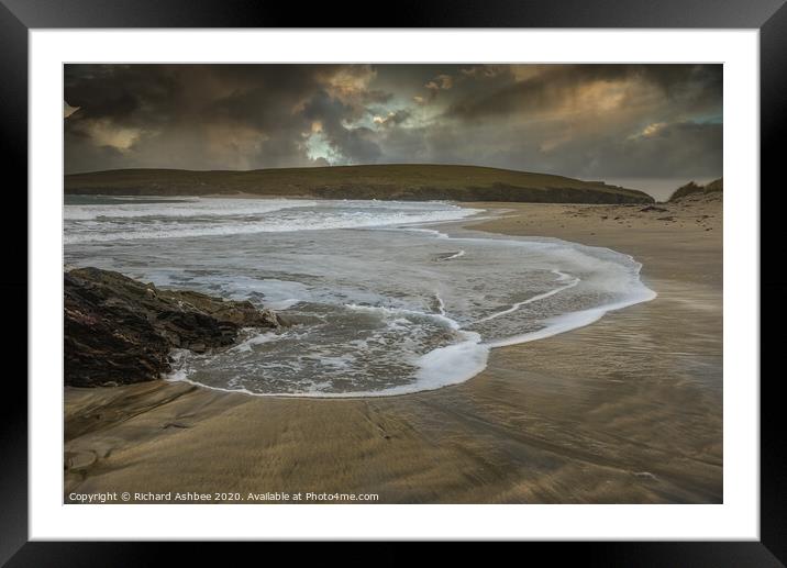 Stormy day at St Ninian's Isle Shetland Framed Mounted Print by Richard Ashbee