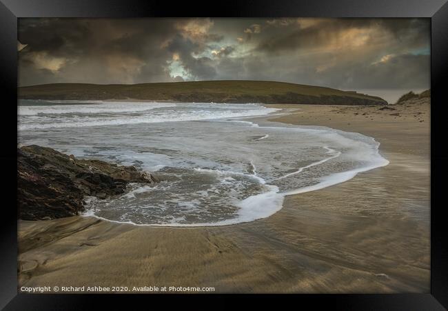 Stormy day at St Ninian's Isle Shetland Framed Print by Richard Ashbee