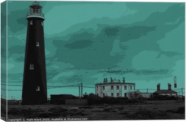 Dungeness Lighthouse Scene Canvas Print by Mark Ward