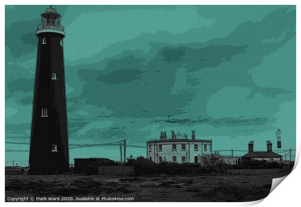 Dungeness Lighthouse Scene Print by Mark Ward
