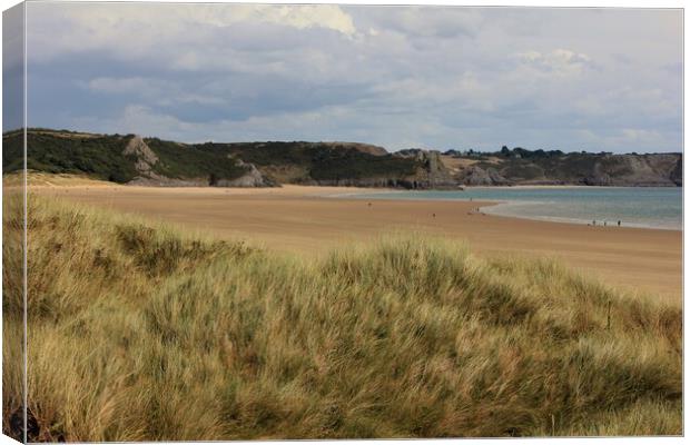Oxwich Beach Gower Peninsular Canvas Print by Michelle Bowler