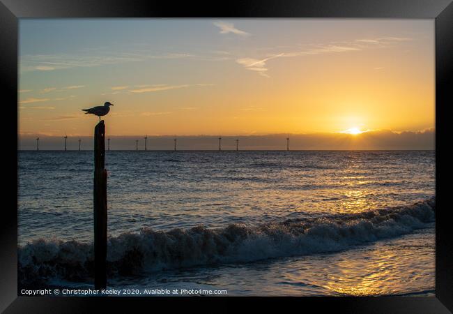 Sunrise at Caister Framed Print by Christopher Keeley