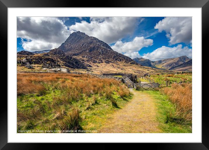 Tryfan and the Ogwen Valley Wales Framed Mounted Print by Adrian Evans