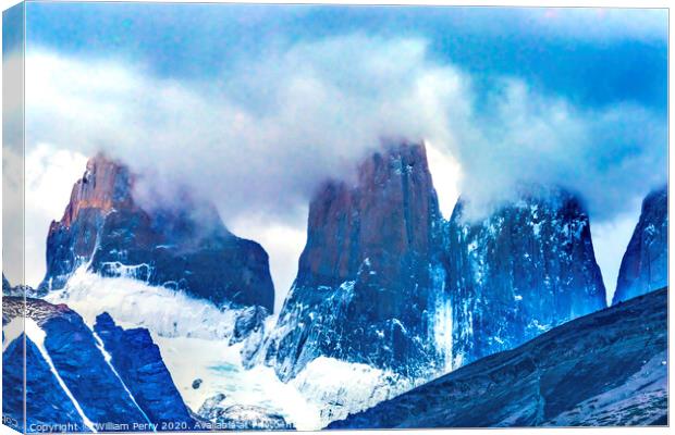 Towers Torres del Paine National Park Chile Canvas Print by William Perry