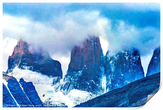 Towers Torres del Paine National Park Chile Print by William Perry