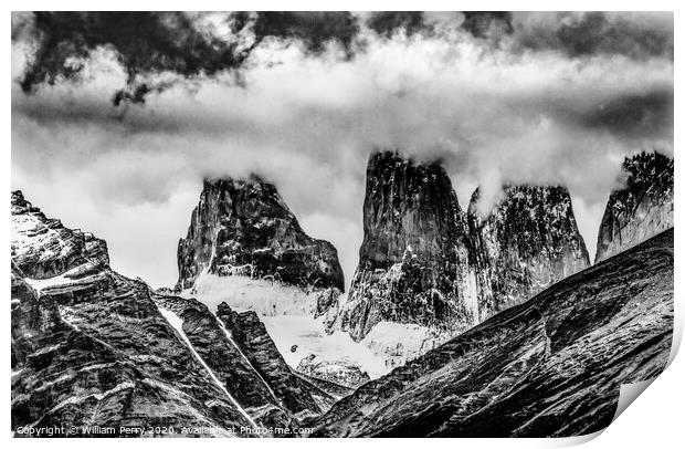 Towers Torres del Paine National Park Chile Print by William Perry