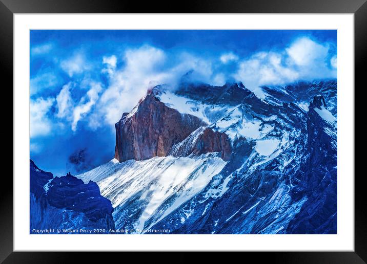 Brown Granite Cliff Torres del Paine Horns Area National Park Ch Framed Mounted Print by William Perry