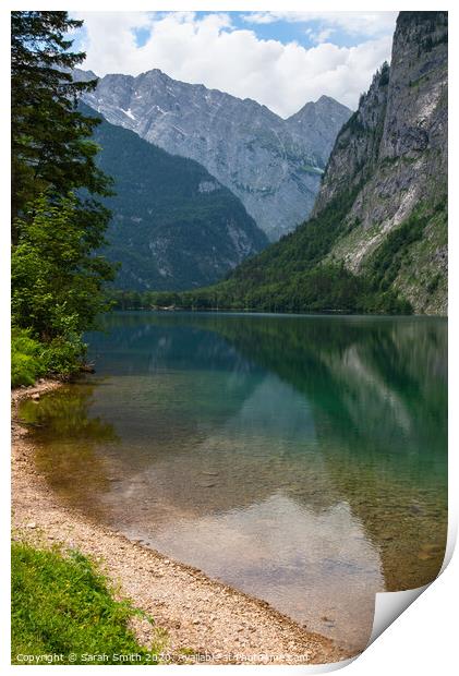 Obersee Lake in Bavaria Print by Sarah Smith