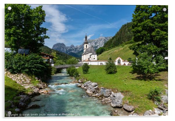 Ramsau bei Berchtesgaden church Acrylic by Sarah Smith