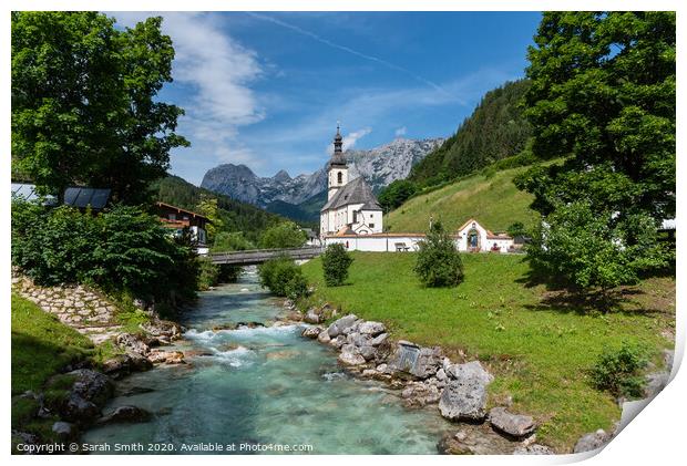 Ramsau bei Berchtesgaden church Print by Sarah Smith