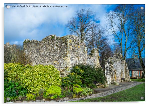 Blackfriars Dominican Friary Ruins in Arundel Acrylic by Geoff Smith