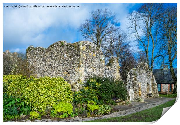 Blackfriars Dominican Friary Ruins in Arundel Print by Geoff Smith