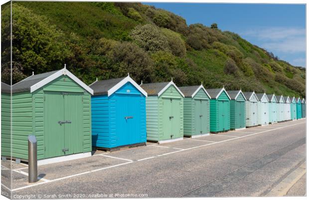 Bournemouth Beach Huts  Canvas Print by Sarah Smith