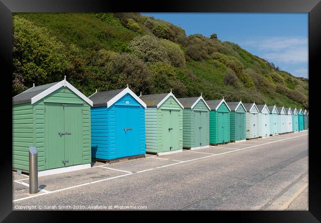 Bournemouth Beach Huts  Framed Print by Sarah Smith