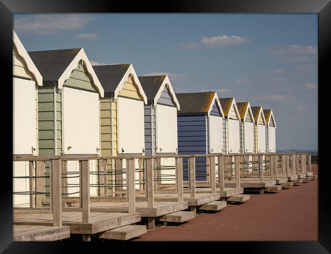 Beach huts on the sea front at Lytham St Annes  Framed Print by Vicky Outen