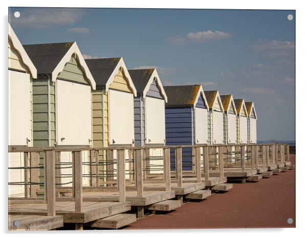 Beach huts on the sea front at Lytham St Annes  Acrylic by Vicky Outen