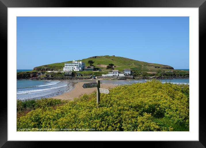 View across to Burgh Island in Devon Framed Mounted Print by Sarah Smith