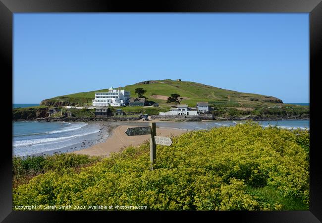 View across to Burgh Island in Devon Framed Print by Sarah Smith