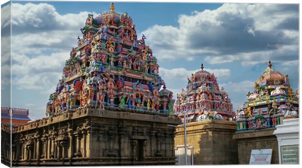 Chennai, India - October 27, 2018: Kapaleeswarar temple is the chief landmark of Mylapore and one of the popular and prominent Hindu temples in South India. Canvas Print by Arpan Bhatia