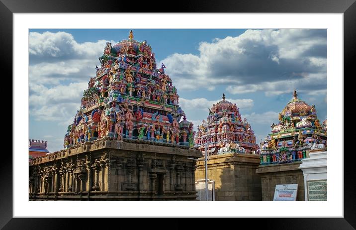 Chennai, India - October 27, 2018: Kapaleeswarar temple is the chief landmark of Mylapore and one of the popular and prominent Hindu temples in South India. Framed Mounted Print by Arpan Bhatia