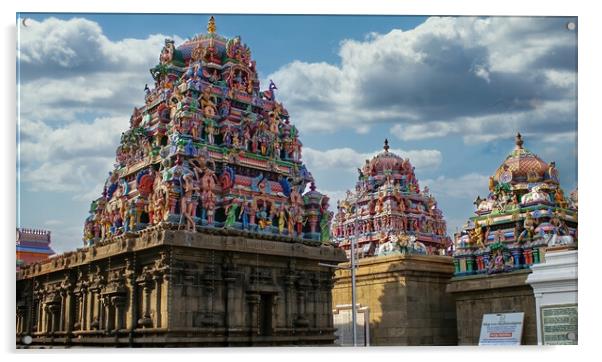 Chennai, India - October 27, 2018: Kapaleeswarar temple is the chief landmark of Mylapore and one of the popular and prominent Hindu temples in South India. Acrylic by Arpan Bhatia
