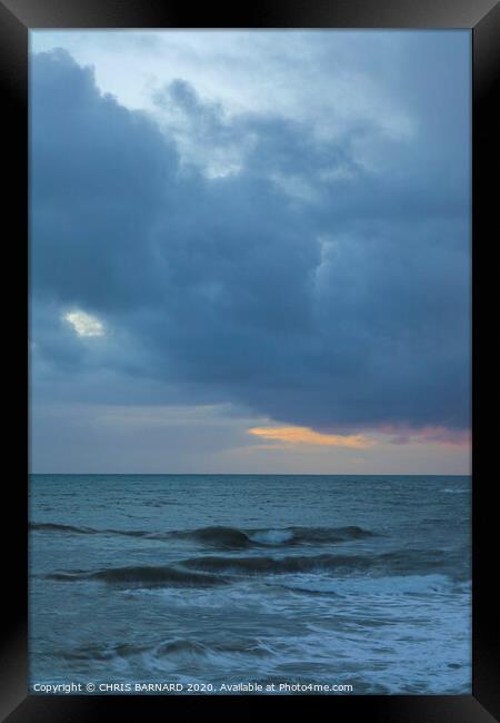 Storm Clouds At Sea Framed Print by CHRIS BARNARD