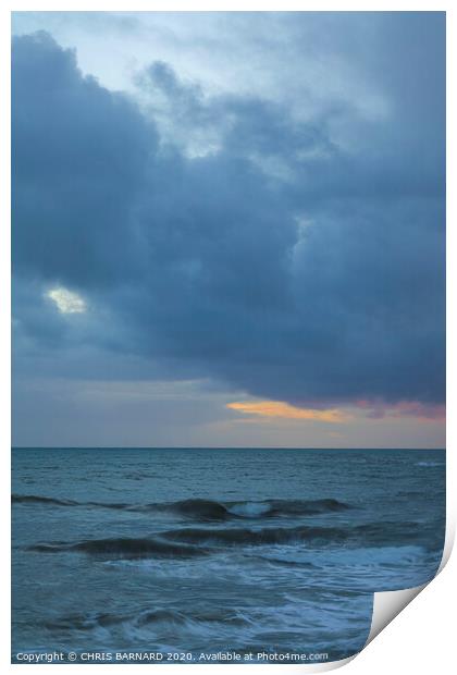 Storm Clouds At Sea Print by CHRIS BARNARD