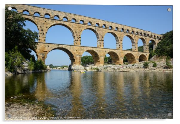Pont du Gard Acrylic by Sarah Smith