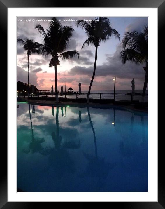 Dusk at Fisheman’s Cove Seychelles Framed Mounted Print by Sheila Ramsey