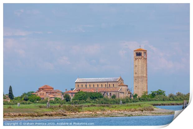 Torcello with the Cathedral of Santa Maria Assunta Print by Graham Prentice