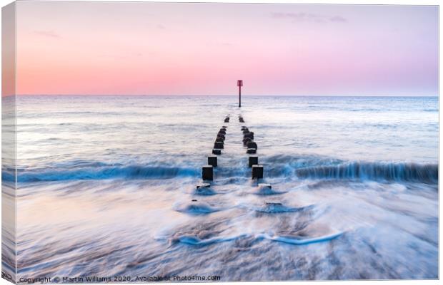 Groynes at Bridlington, East Riding of Yorkshire Canvas Print by Martin Williams