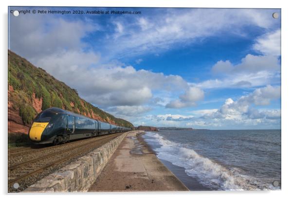 Train at Dawlish Acrylic by Pete Hemington