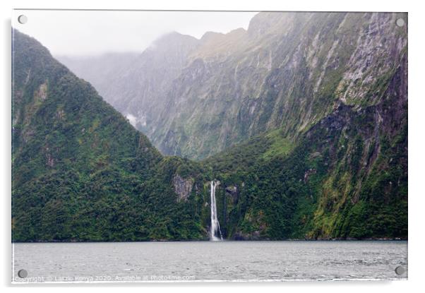 Stirling Falls - Milford Sound Acrylic by Laszlo Konya