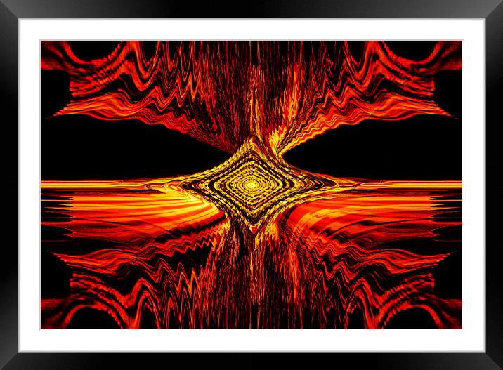 Red Fire Abstract Framed Mounted Print by paulette hurley