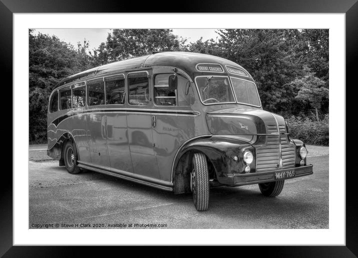 Orient Coaches - Black and White Framed Mounted Print by Steve H Clark