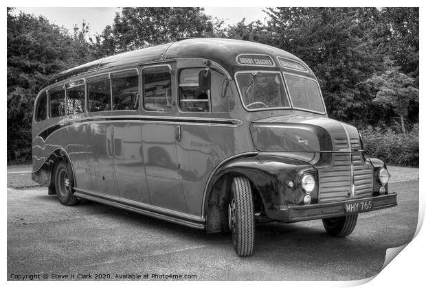 Orient Coaches - Black and White Print by Steve H Clark