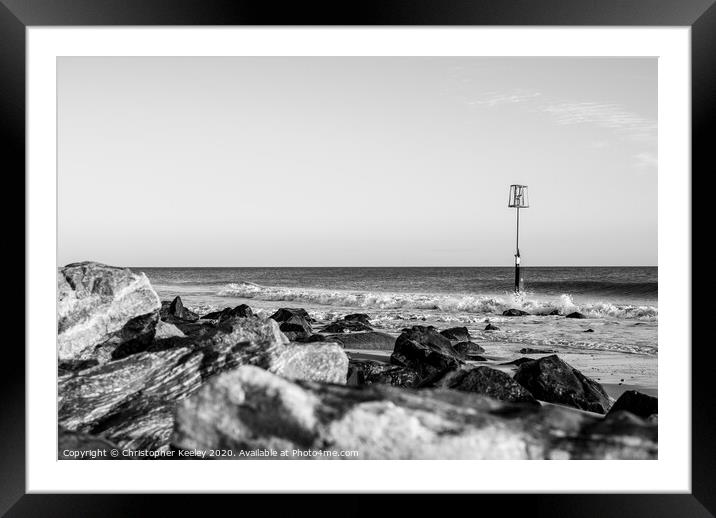 Caister beach Framed Mounted Print by Christopher Keeley