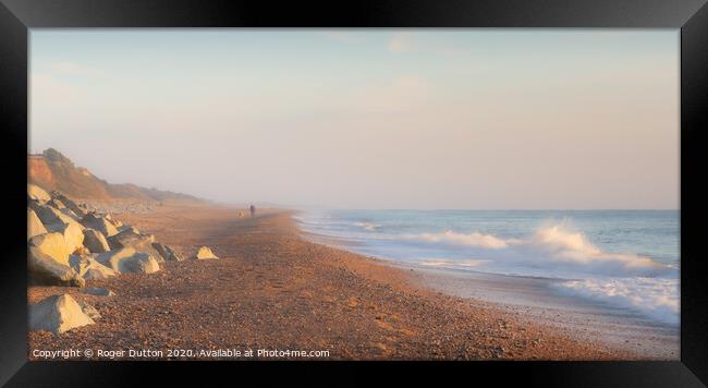 Serene Morning at California Beach, Norfolk Framed Print by Roger Dutton