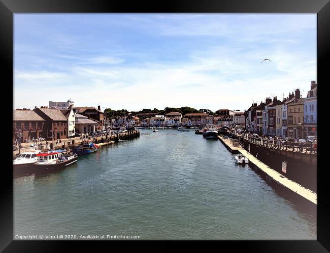  The River Wey looking towards the sea at Weymouth. Framed Print by john hill