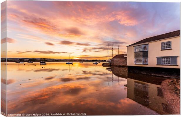 Autumn sunset on the River Exe Canvas Print by Gary Holpin