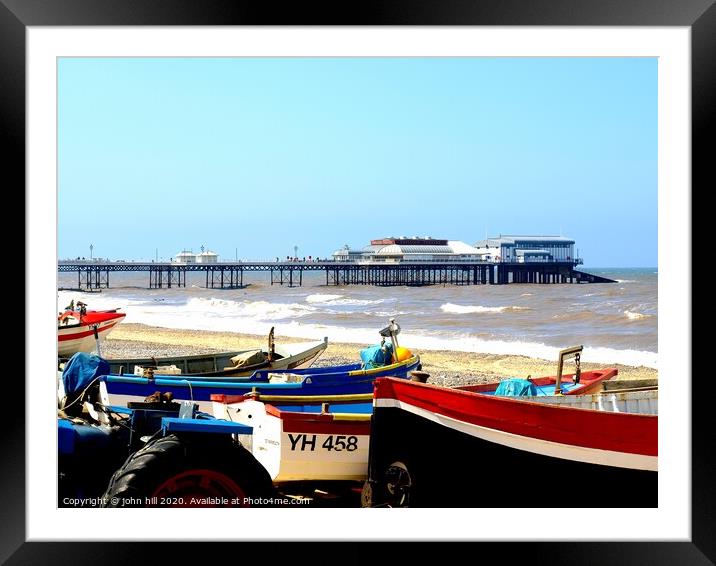 Fishing boats and pier at Cromer, Norfolk. Framed Mounted Print by john hill