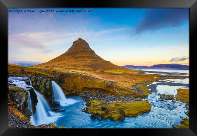 Kirkjufell mountain in Iceland Framed Print by Steve Hughes