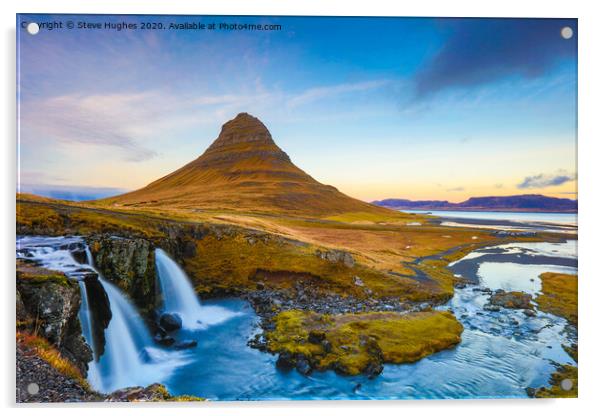 Kirkjufell mountain in Iceland Acrylic by Steve Hughes