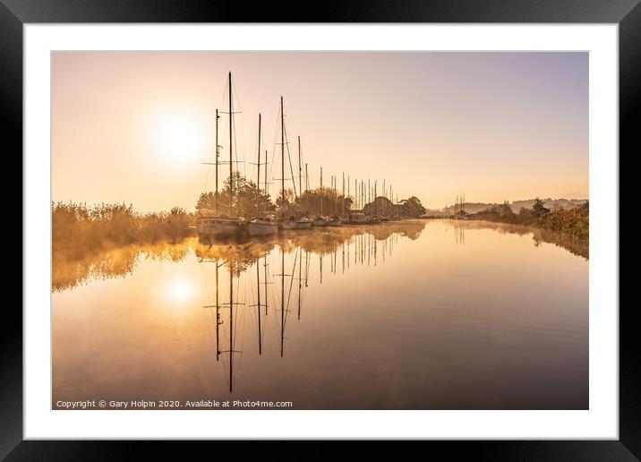 Golden sunrise on the canal Framed Mounted Print by Gary Holpin