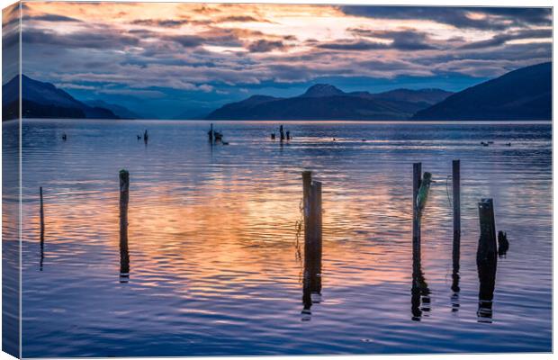 Sunset over Loch Ness Canvas Print by John Frid