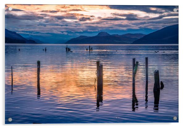 Sunset over Loch Ness Acrylic by John Frid