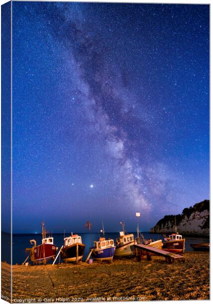 A million stars over Beer Beach Canvas Print by Gary Holpin