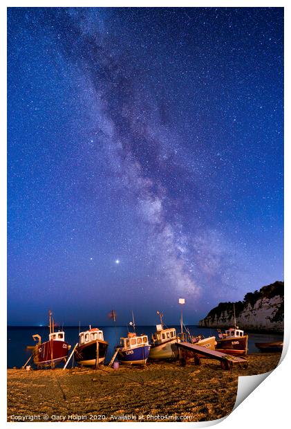 A million stars over Beer Beach Print by Gary Holpin