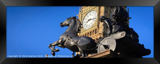 Big Ben and Boadicea's Horse Westminster London  Framed Print by Chris Warren